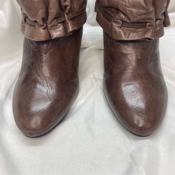 Nine West Leather Fold Over Slouch Boots Size 9 Brown. - Picture 5 of 6